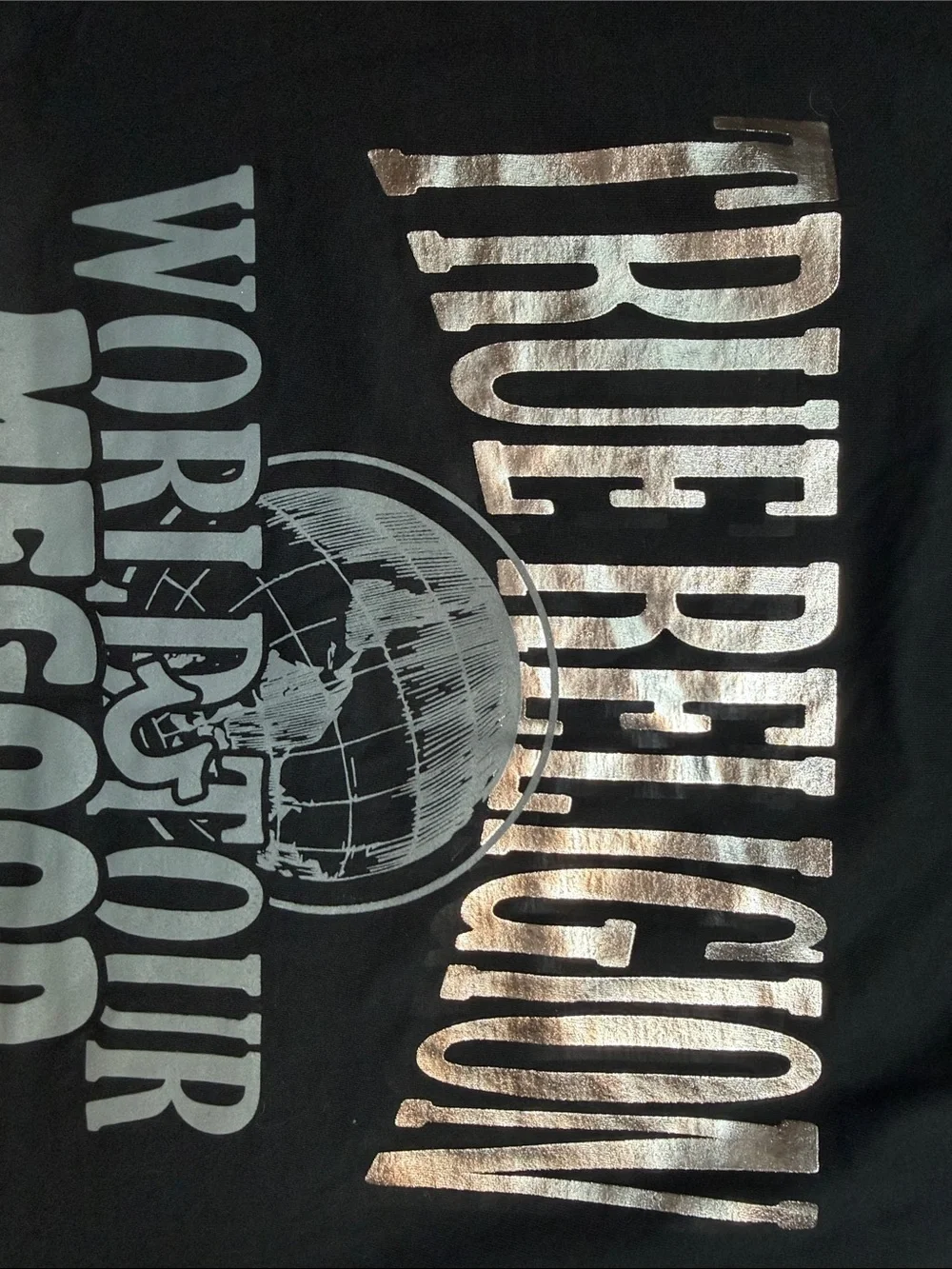 True Religion Black Short Sleeve Logo Crew Tee. NWT. Large